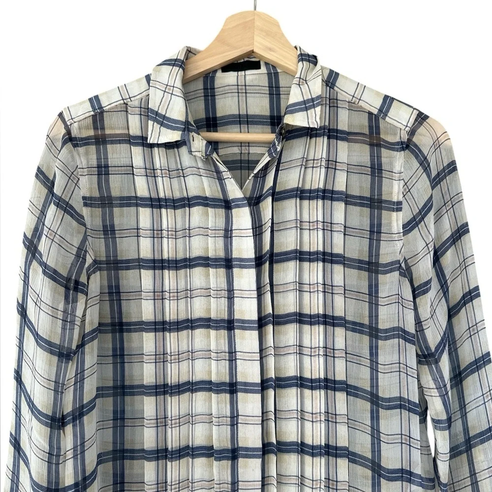 ATM Plaid Silk Button-down Shirt - Picture 4 of 9